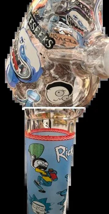 10.5” Decorative Decals Humor Glass Water Pipe Bong Hookah Bubbler