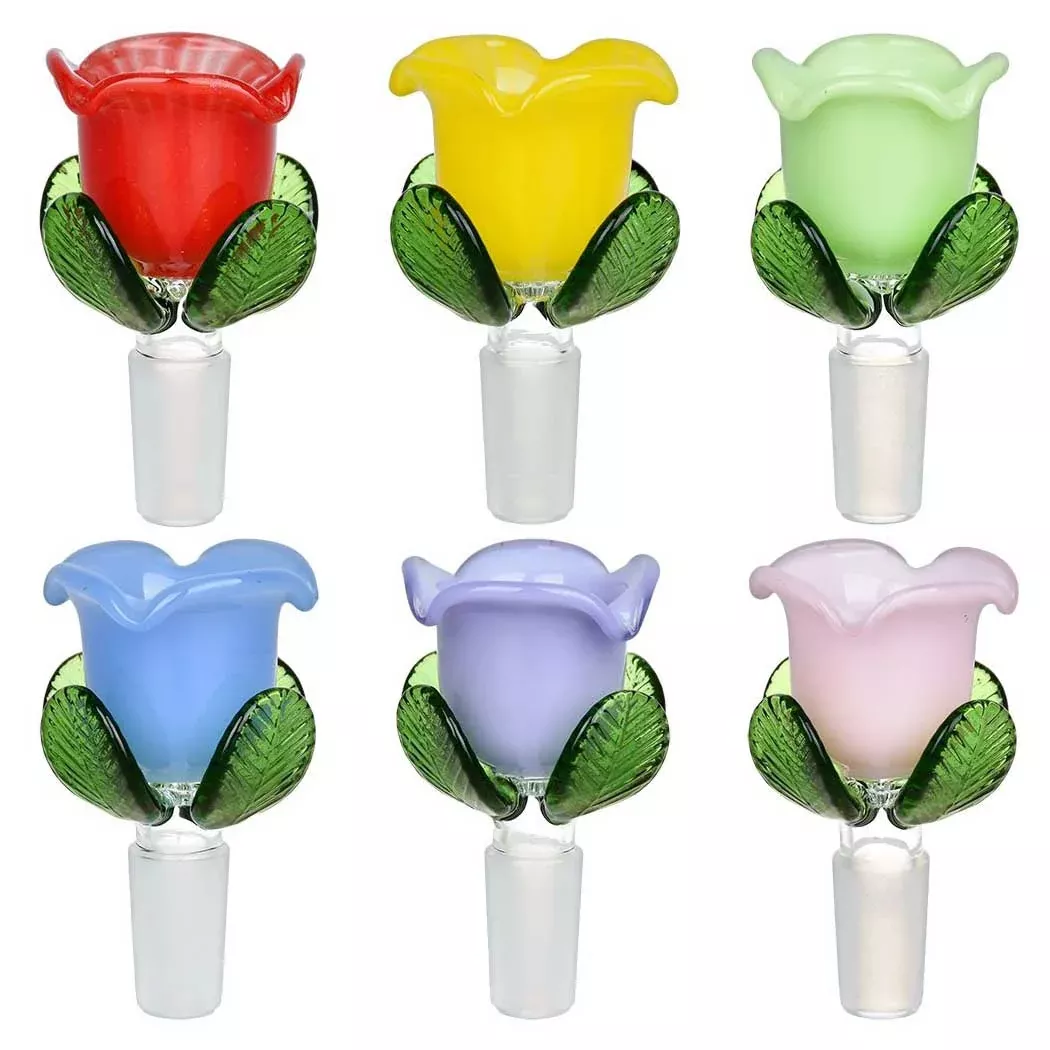 14mm Colorful Roses Herb Slide - Assorted Colors