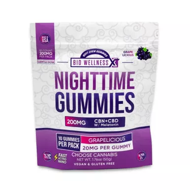 BioWellnessX Nighttime CBN + CBD Melatonin Gummies