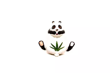 Ceramic Panda Green Leaf Ashtray