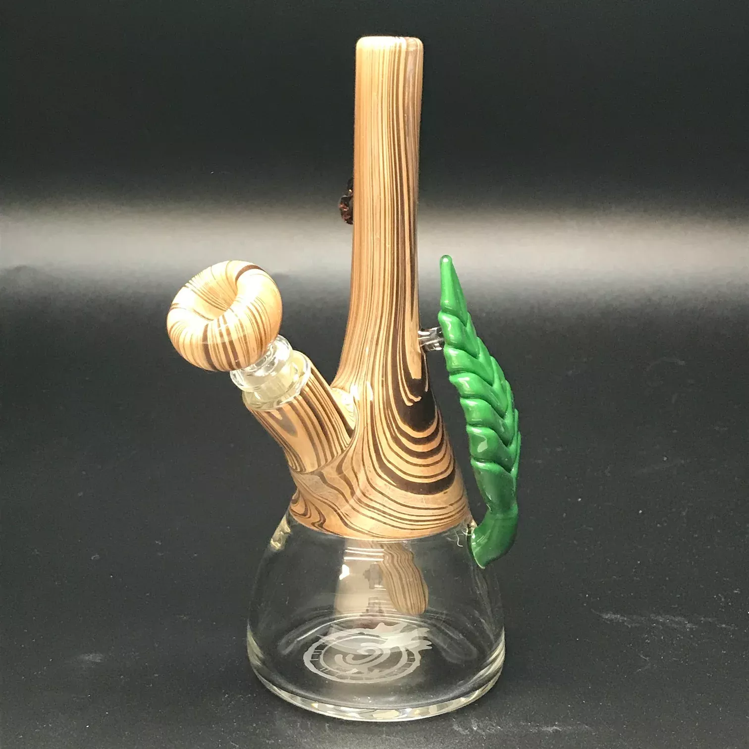 Chad G Glass Wood Grain Clear Bottom Mini Tube with Leaf #1