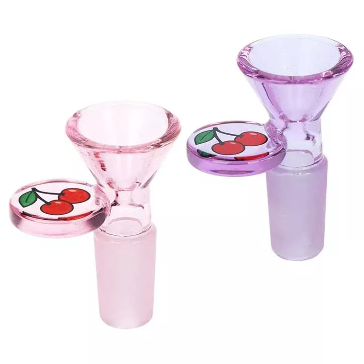 Cherry Funnel Borosilicate Glass Slide 14mm - Assorted