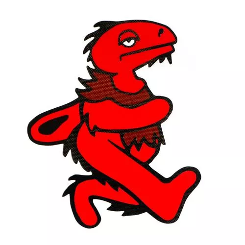 Elbo Glass Red Dancing Dino Dabpad - Small / 11.5X10