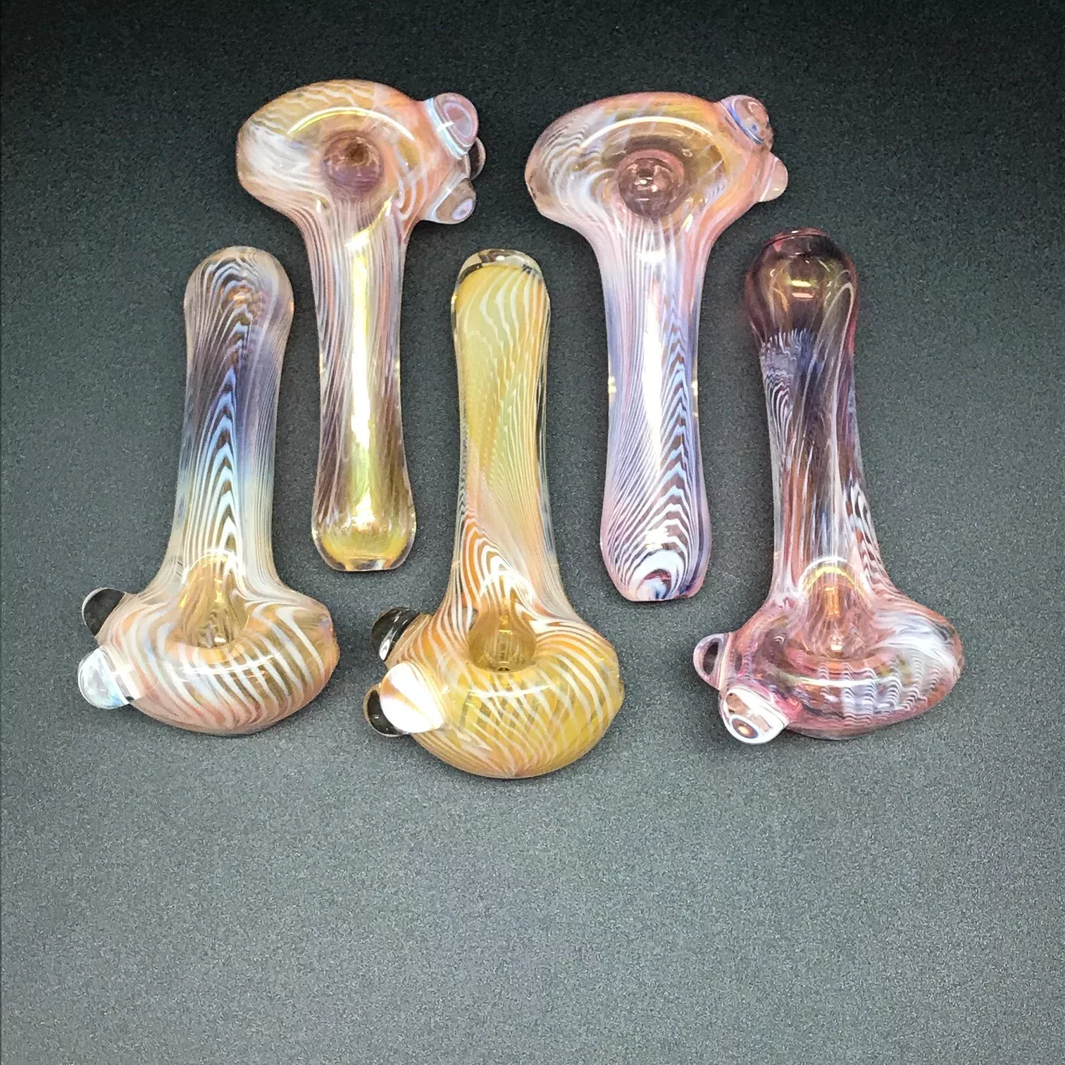 Jack Steele Glass Gold Fume White Foldover Pipe SALE