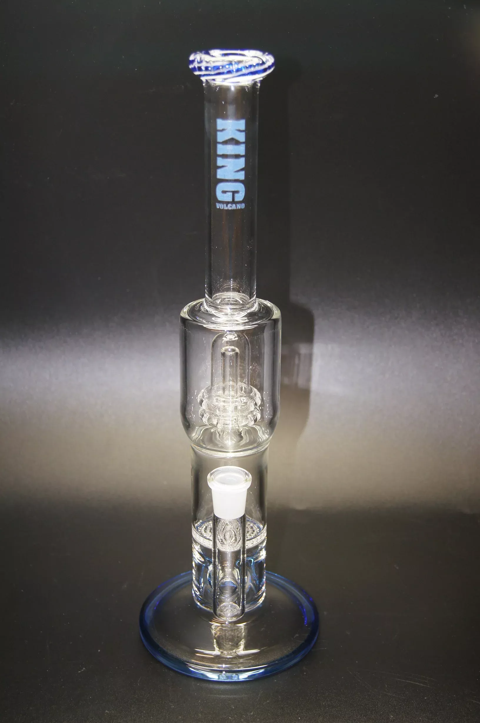 King Volcano Showerhead & Honeycomb Perc Color Wrap Water Pipe