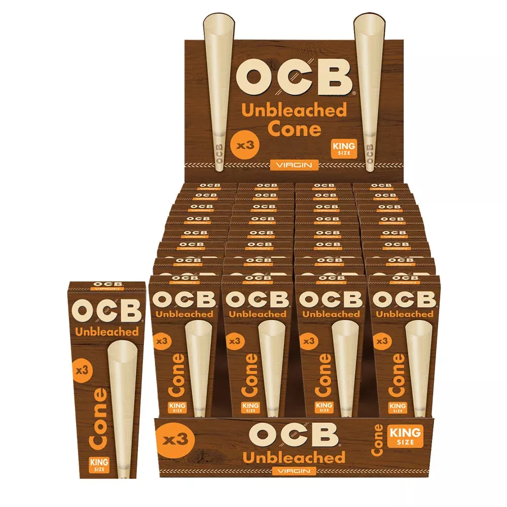 OCB Unbleached Cones – 32PC DISPLAY