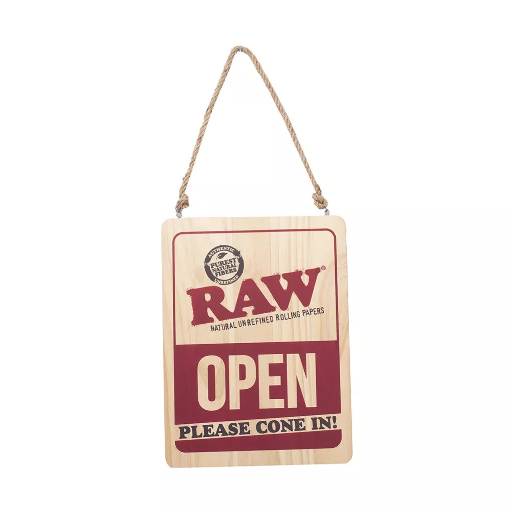RAW LARGE WOODEN SIGN 12"X16"