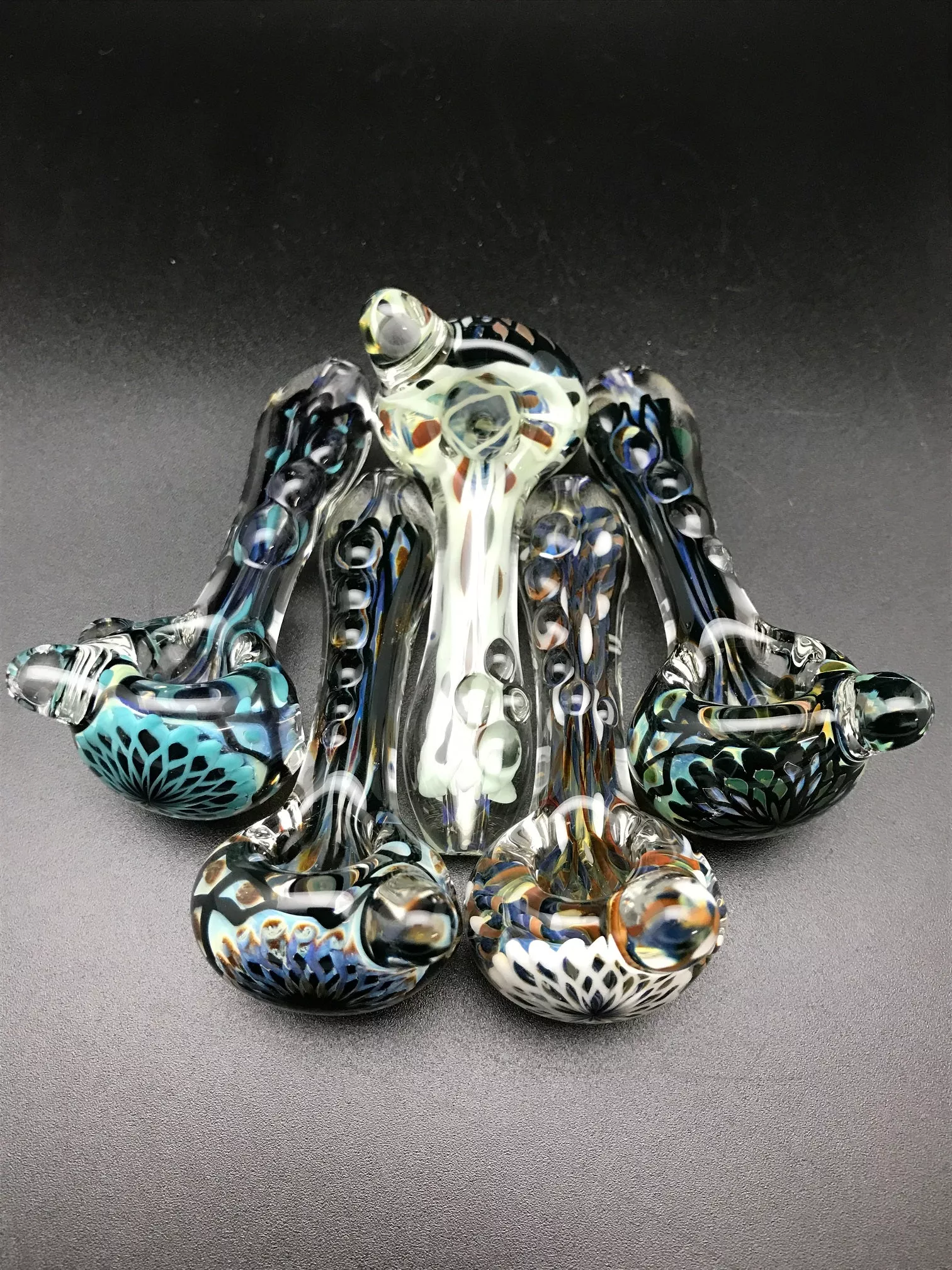 Rotational Science Glass Mixed Color Ratticello Pipe